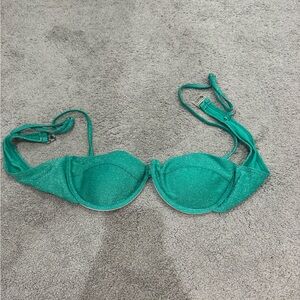 Green sparkly glitter bikini top perfect condition size small